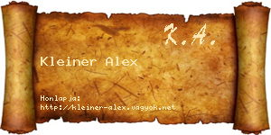 Kleiner Alex névjegykártya