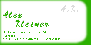 alex kleiner business card